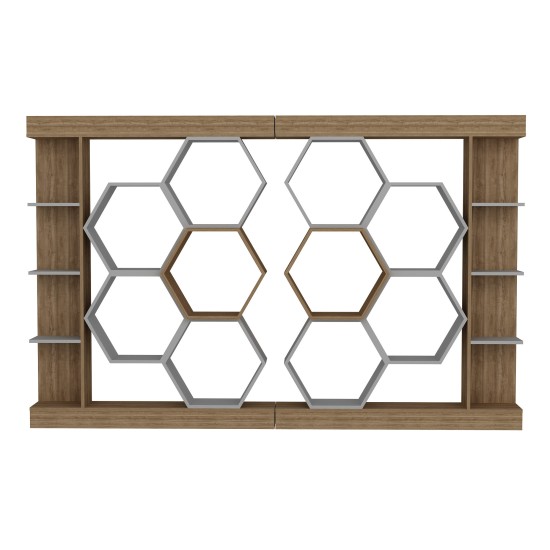 Βιβλιοθήκη - Sueno - Χρώμα Λευκό Καρυδί - 140x30x178εκ Βιβλιοθήκη - Sueno - Χρώμα Λευκό Καρυδί - 140x30x178εκ