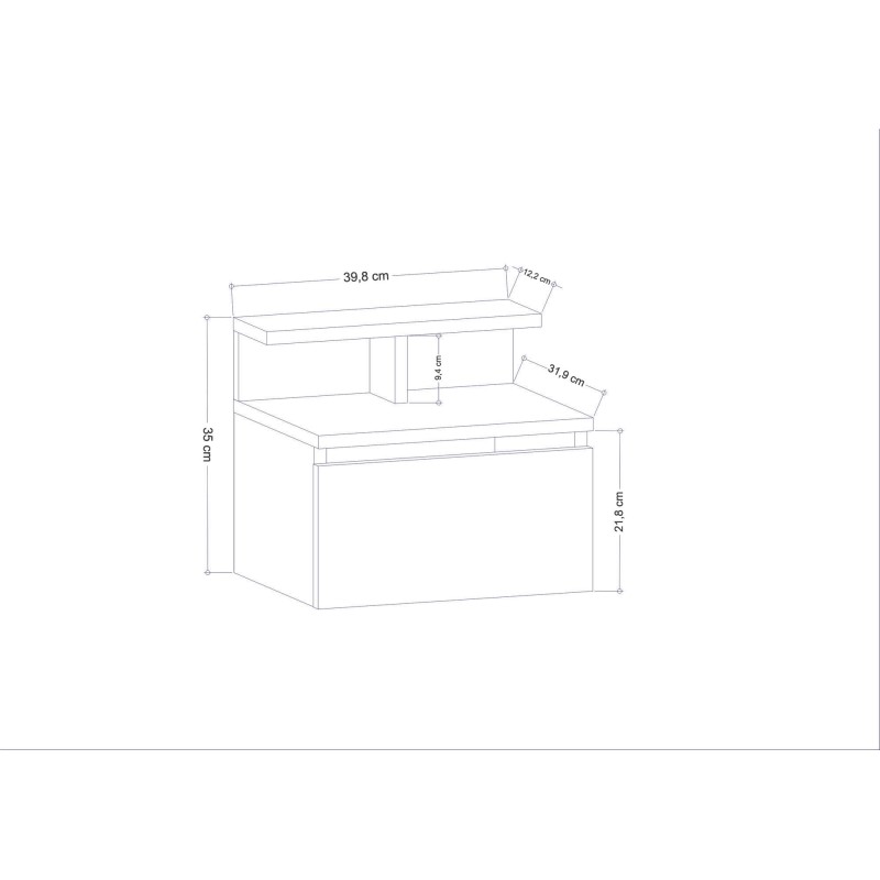 Κομοδίνο Alice - Χρώμα Λευκό- 39,8x31,9x35εκ