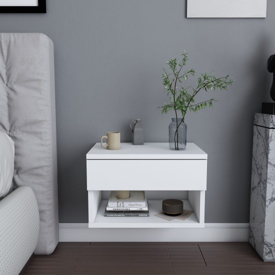 Nightstand Jamot - White White Hanah Home Nightstand Jamot - White White