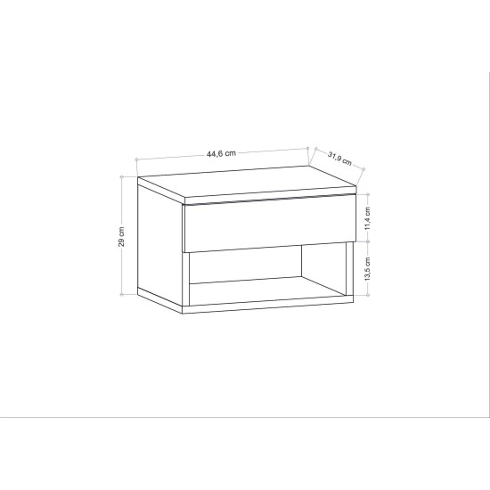 Nightstand Jamot - White White Hanah Home Nightstand Jamot - White White