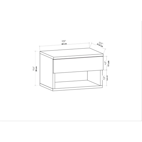 Nightstand Jamot - Anthracite Anthracite