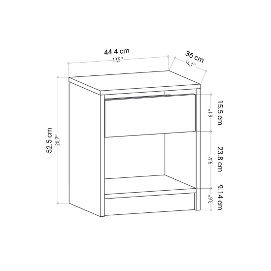 Nightstand Sheridan - White White Nightstand Sheridan - White White