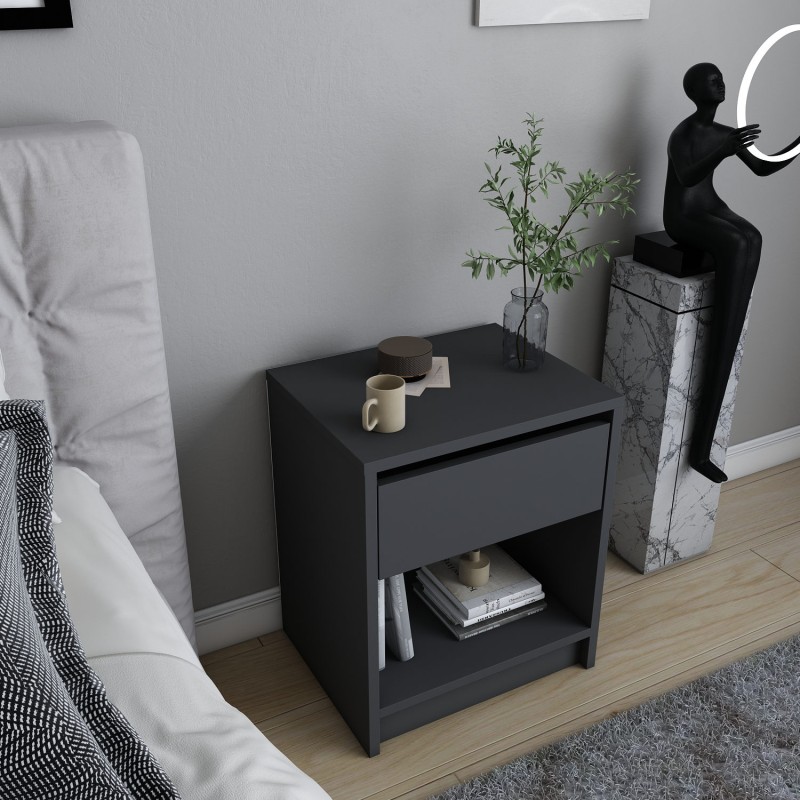 Hanah Home Nightstand Sheridan - Anthracite Anthracite