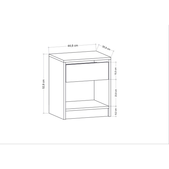 Hanah Home Nightstand Sheridan - Anthracite Anthracite