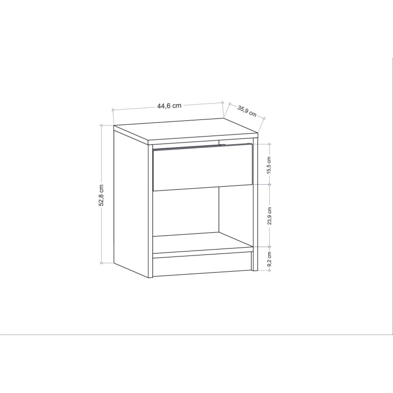 Hanah Home Nightstand Sheridan - Anthracite Anthracite