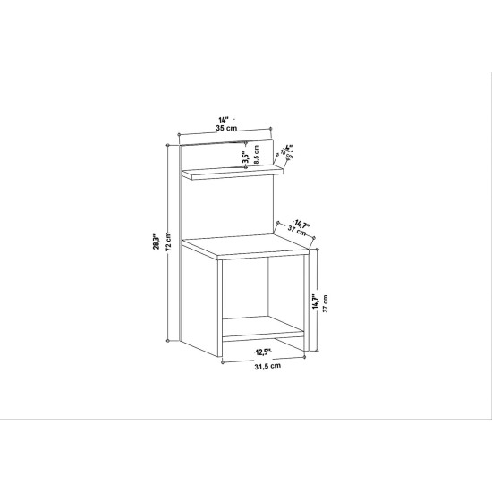 Nightstand Ullman - Oak Oak Hanah Home Nightstand Ullman - Oak Oak