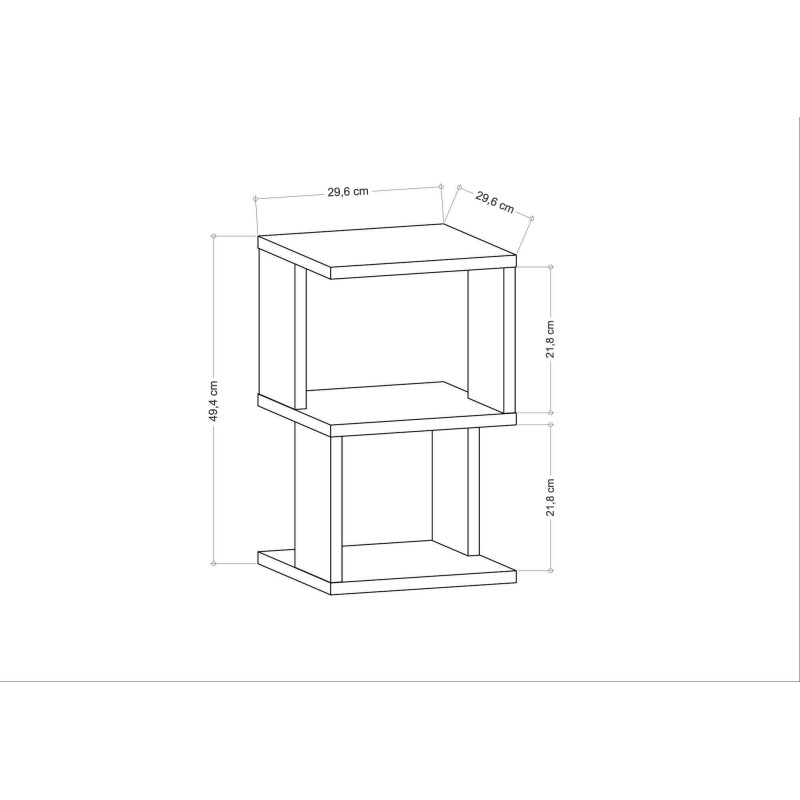 Κομοδίνο Carter - Χρώμα  Λευκό - 29,6x29,6x49,4εκ