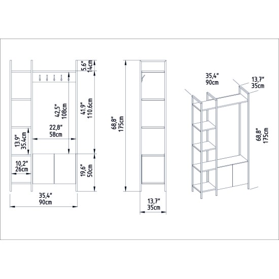 Hall Stand Doga - White White Hall Stand Doga - White White