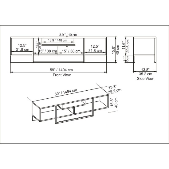 TV Stand Asal 150 - Black Black TV Stand Asal 150 - Black Black