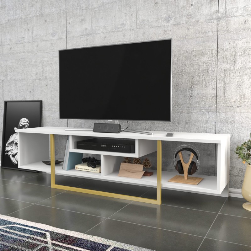 TV Stand Asal 150 - White, Gold White
Gold