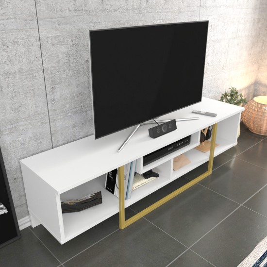 TV Stand Asal 150 - White, Gold White
Gold TV Stand Asal 150 - White, Gold White
Gold