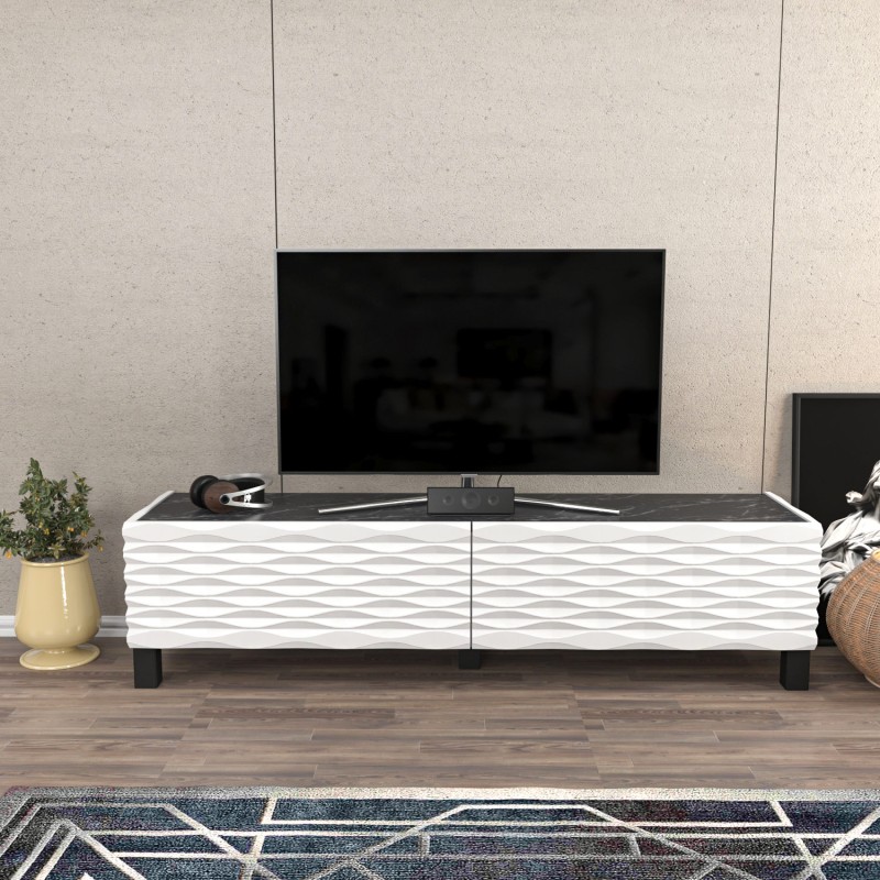 TV Stand Lerze - White, Black White
Black