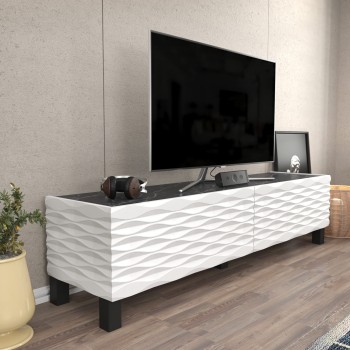 TV Stand Lerze - White, Black White
Black