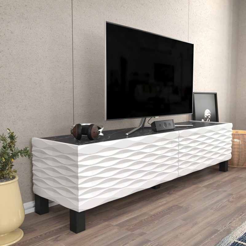 TV Stand Lerze - White, Black White
Black