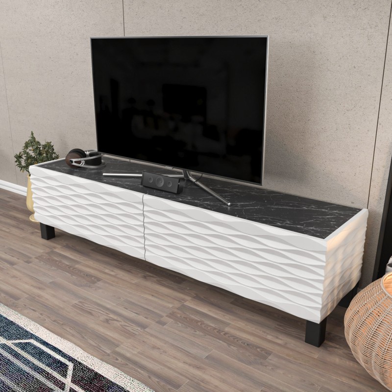 TV Stand Lerze - White, Black White
Black