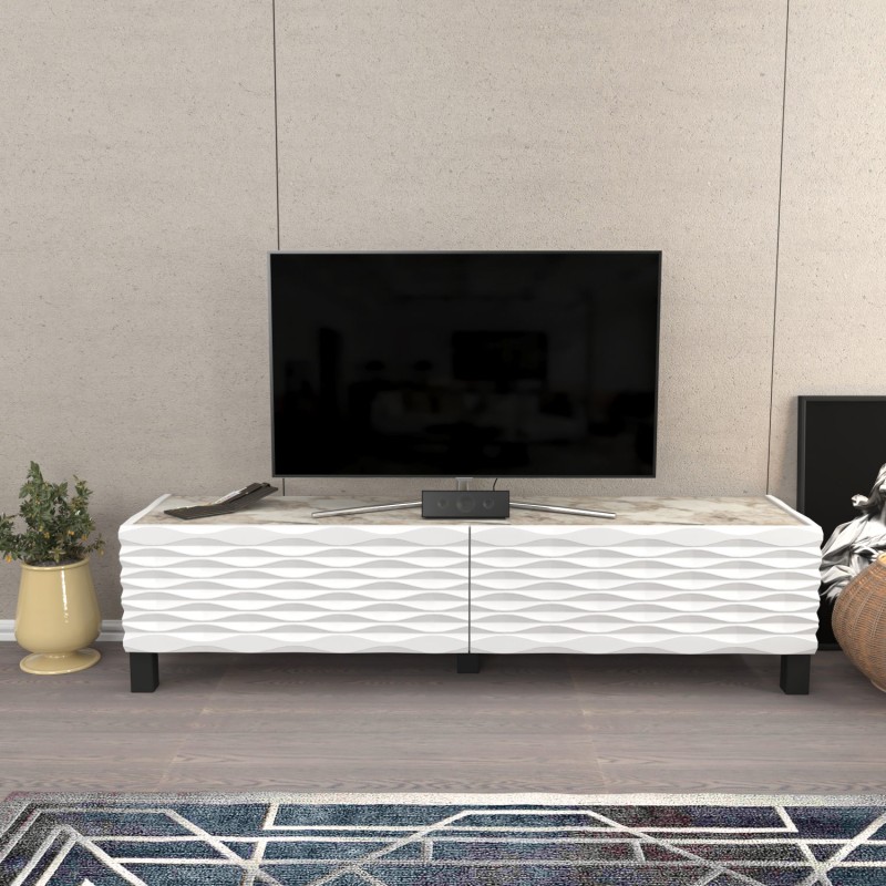 TV Stand Lerze - White, Ephesus White