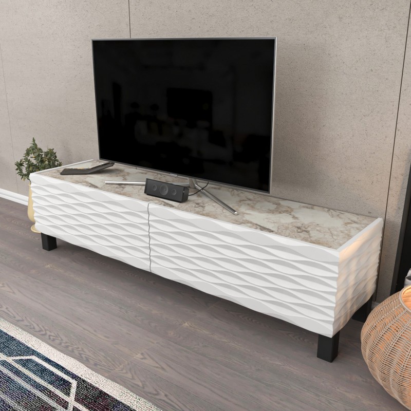 TV Stand Lerze - White, Ephesus White