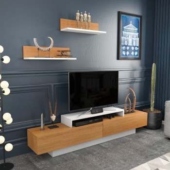TV Unit Lusi - White, Teak White
Teak