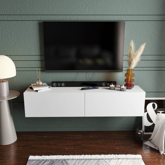 TV Stand Poling - White White TV Stand Poling - White White