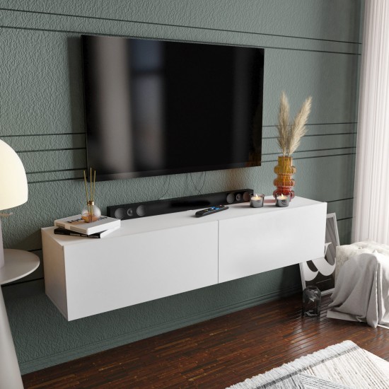 TV Stand Poling - White White TV Stand Poling - White White