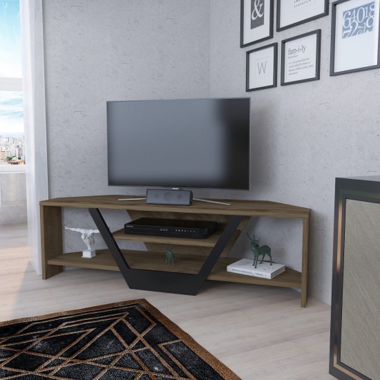 Έπιπλο Τηλεόρασης Sares - Oud Δρυς & Μαύρο - 120x35x36,8εκ Έπιπλο Τηλεόρασης Sares - Oud Δρυς & Μαύρο - 120x35x36,8εκ