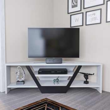 TV Stand Sares - White, Black White
Black