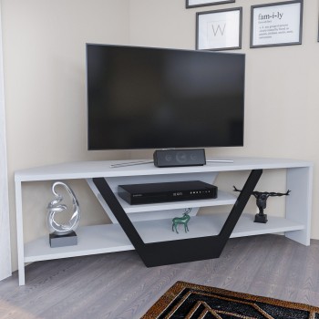 TV Stand Sares - White, Black White
Black