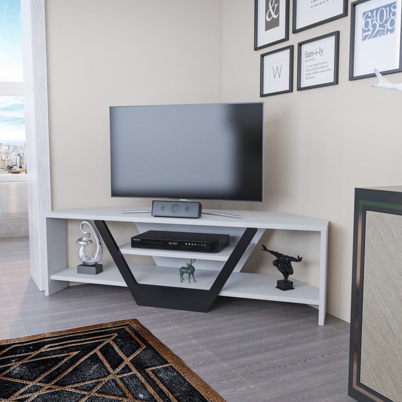 TV Stand Sares - White, Black White
Black