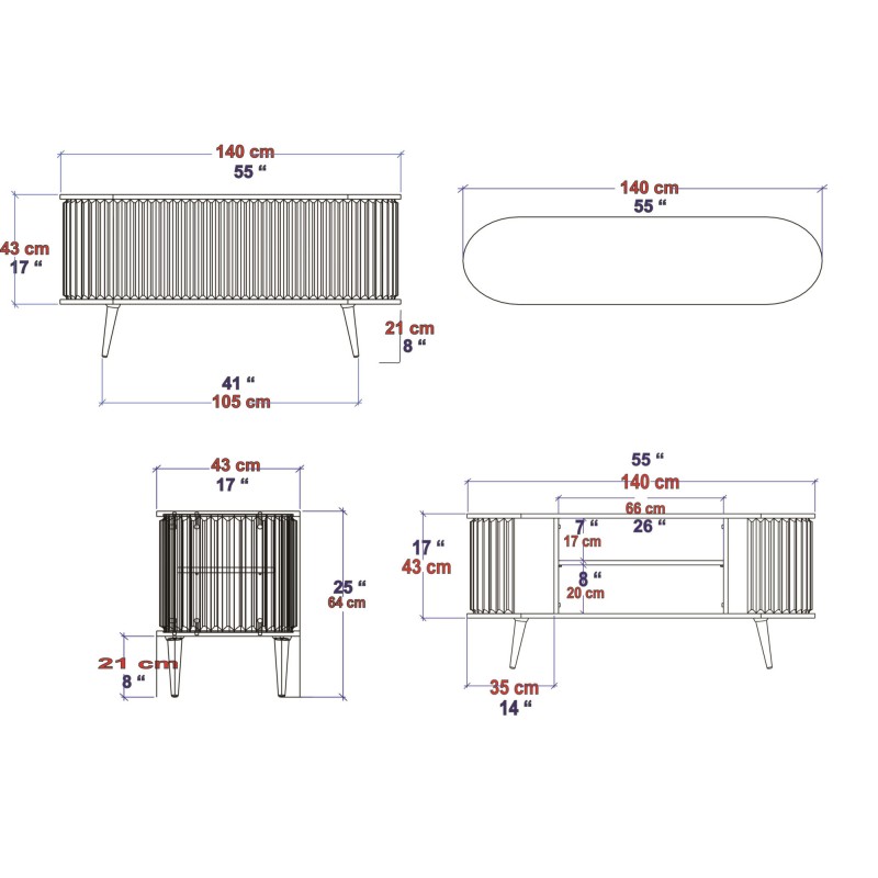 TV Stand Stor - Oud Oak, White Oud Oak
White