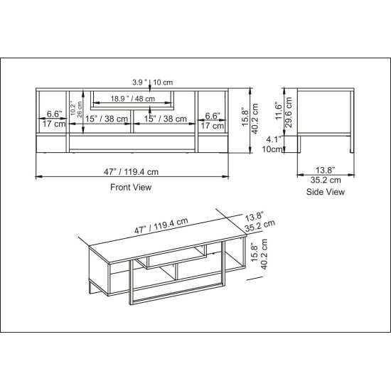 TV Stand Asal 120 - Black Black TV Stand Asal 120 - Black Black