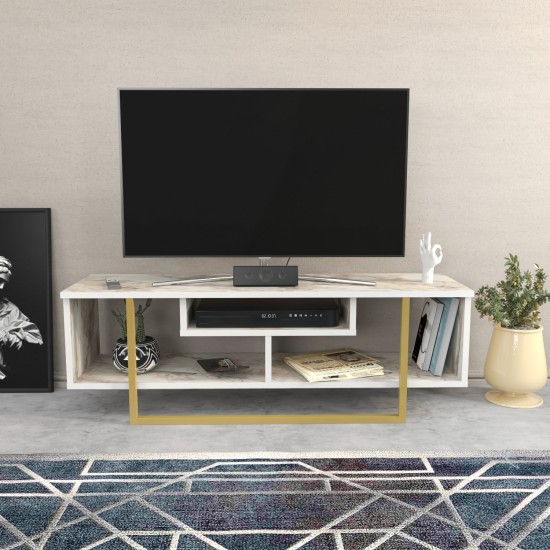 TV Stand Asal 120 - Ephesus, Gold White
Gold TV Stand Asal 120 - Ephesus, Gold White
Gold