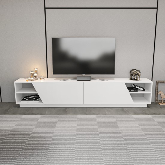 TV Stand Rhodes - White White Hanah Home TV Stand Rhodes - White White