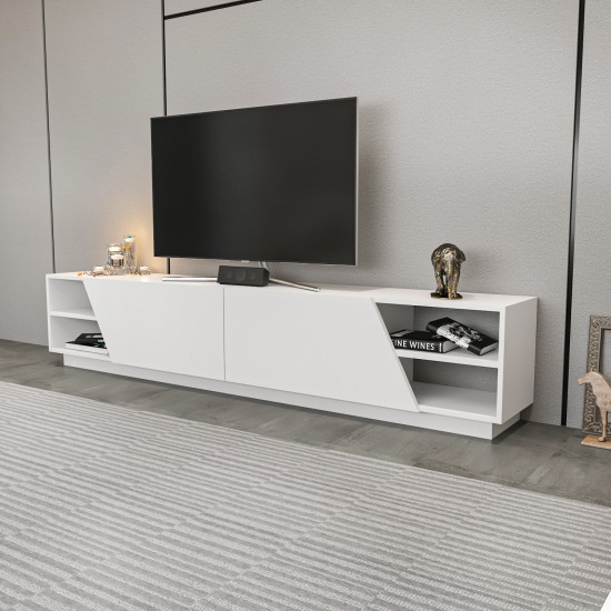 TV Stand Rhodes - White White Hanah Home TV Stand Rhodes - White White