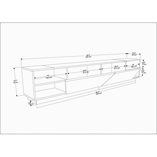 TV Stand Rhodes - White White Hanah Home TV Stand Rhodes - White White