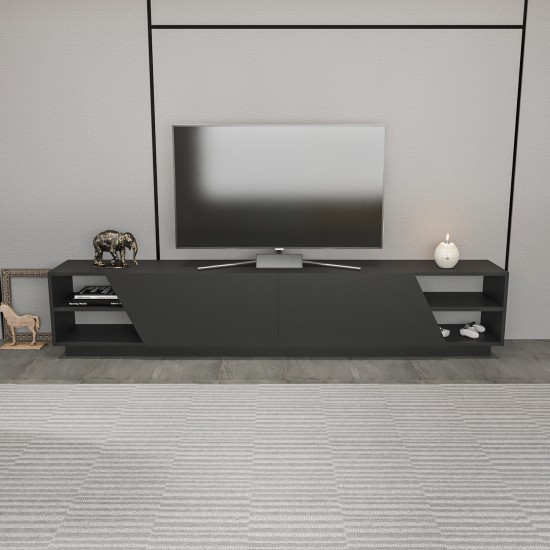 TV Stand Rhodes - Anthracite Anthracite TV Stand Rhodes - Anthracite Anthracite