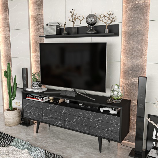 TV Unit Ola - Black Black TV Unit Ola - Black Black