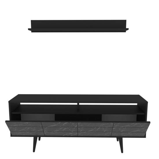 TV Unit Ola - Black Black TV Unit Ola - Black Black