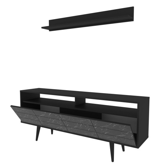 TV Unit Ola - Black Black TV Unit Ola - Black Black