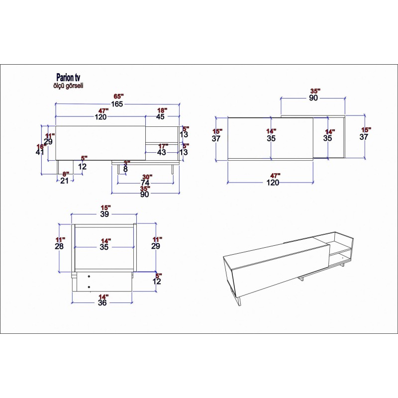 TV Stand Parion - White White