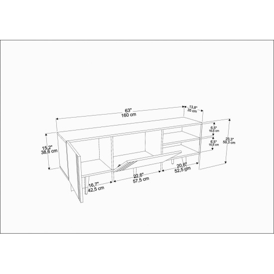 TV Stand Ronas - Walnut Walnut TV Stand Ronas - Walnut Walnut