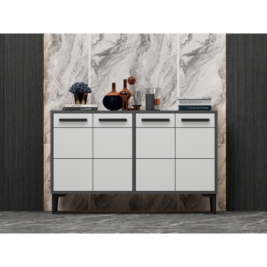 TV Stand Stria - Anthracite, White Anthracite
White TV Stand Stria - Anthracite, White Anthracite
White