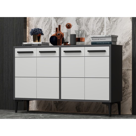 TV Stand Stria - Anthracite, White Anthracite
White TV Stand Stria - Anthracite, White Anthracite
White