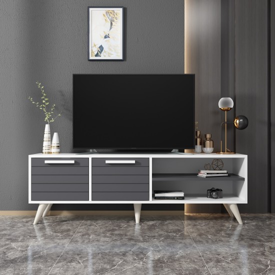 TV Stand Noyan - White, Anthracite White
Anthracite TV Stand Noyan - White, Anthracite White
Anthracite
