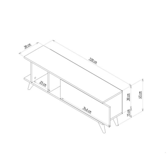 TV Stand Liberty - Anthracite, Marble Anthracite
Marble