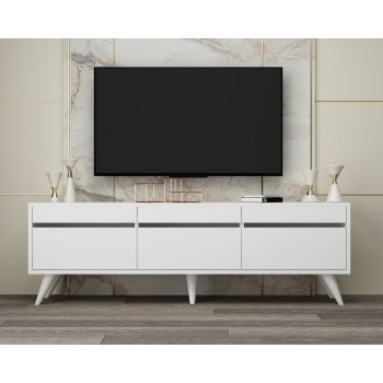 TV Stand River - White White