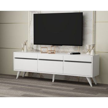 TV Stand River - White White
