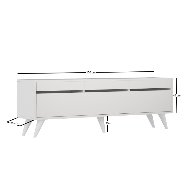TV Stand River - White White