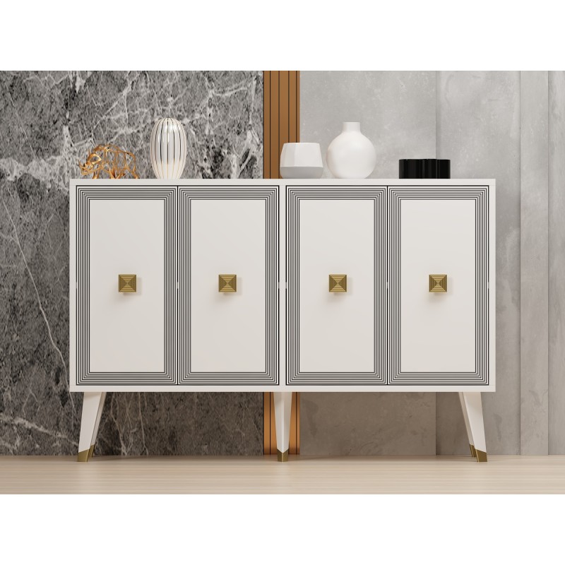 Console Ansel - White, Gold White
Gold