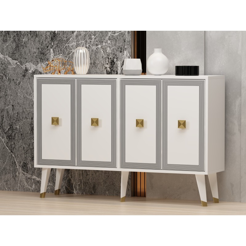Console Ansel - White, Gold White
Gold