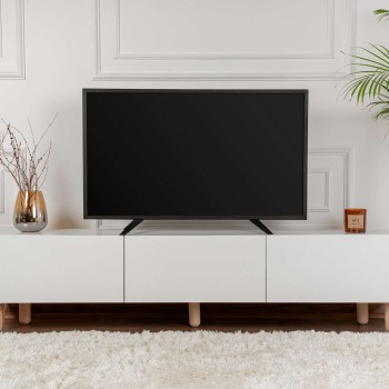 Έπιπλο Τηλεόρασης - Alvin - Χρώμα Λευκό - 180x31,4x42εκ